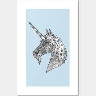 Unicorn Zentangle Posters and Art